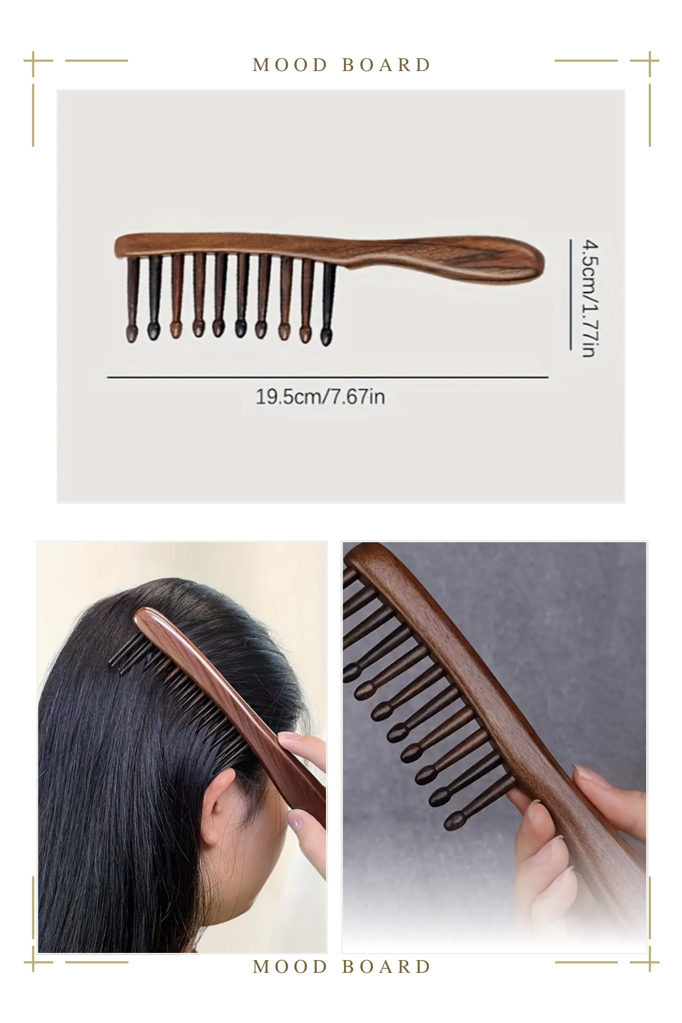 Sandal wood Wide-Tooth Comb